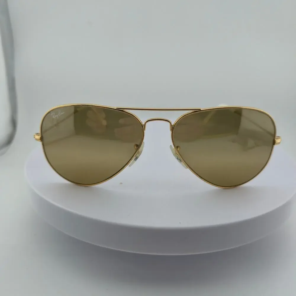 Ray Ban RB 3025 001/3K Aviator Large Metal Gold Brown White